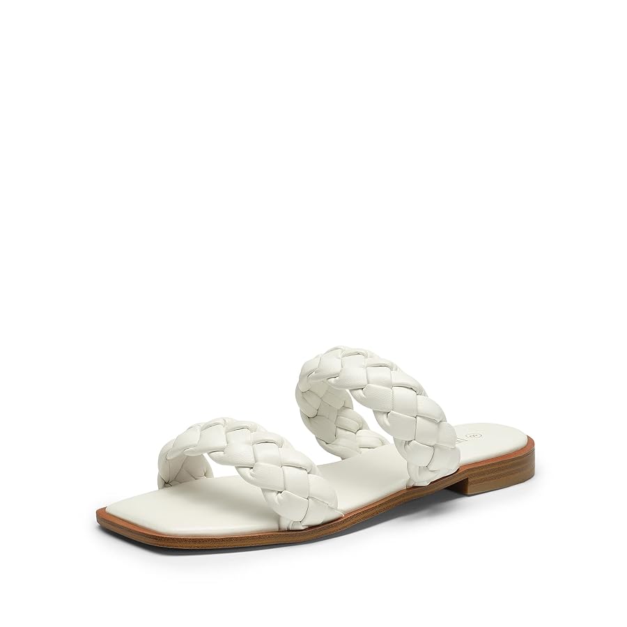 DREAM PAIRS Women's Square Open Toe Slide Sandals Cute Slip
